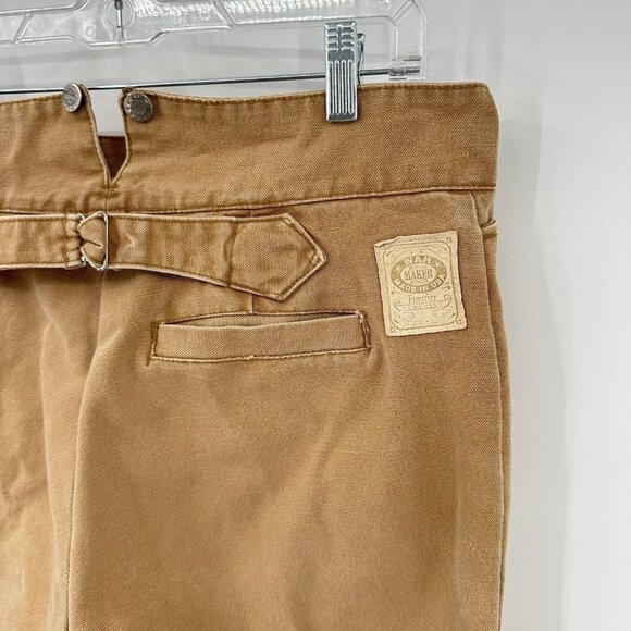 vintage WAH MAKER frontier pants trousers canvas western back buckle khaki 34 - Picture 8 of 10